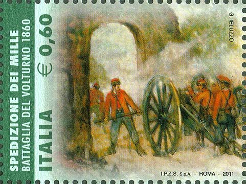 Francobollo Spedizione dei Mille, Battaglia del Volturno, 1860 -  2011