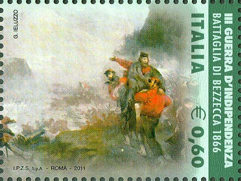 Francobollo Terza Guerra d'Indipendenza, Battaglia di Bezzecca, 1866 -  2011