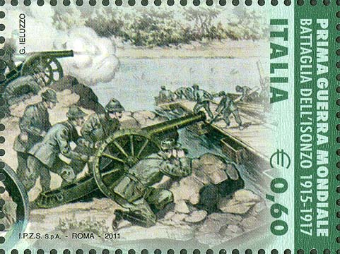 Francobollo Prima Guerra Mondiale, Battaglia dell'Isonzo, 1915-1917 -  2011