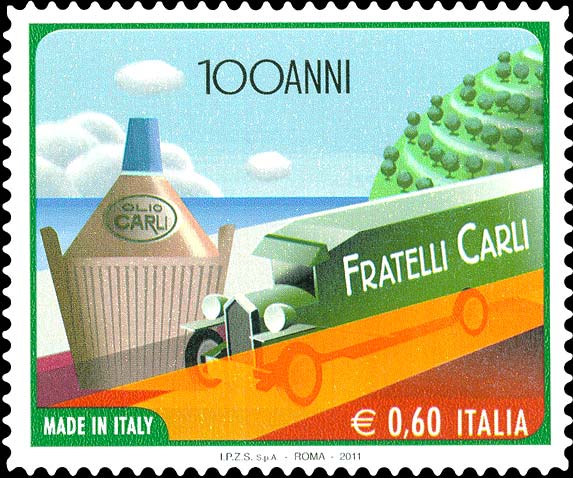Francobollo Damigiana di Olio e Camion -  2011