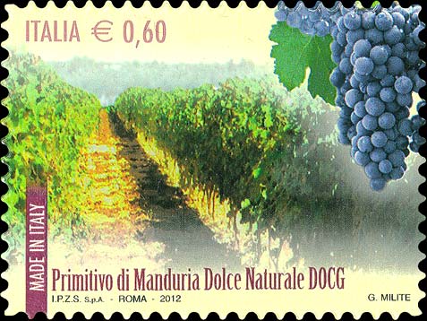 Francobollo Primitivo di Manduria Dolce Naturale -  2012
