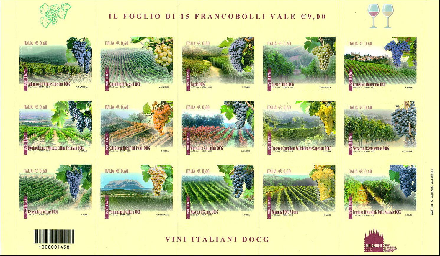 Francobollo Vini Italiani DOCG -  2012