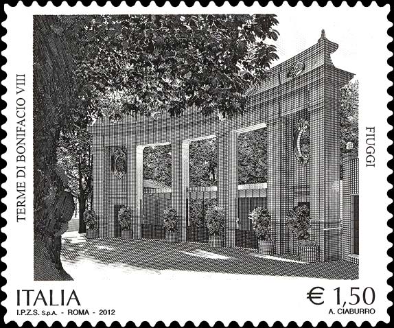 Francobollo Terme di Bonifacio VIII, a Fiuggi -  2012