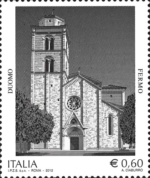 Francobollo Facciata del Duomo di Fermo -  2012