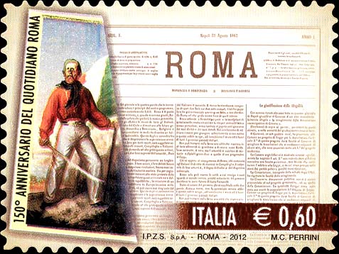Francobollo Prima Pagina del Quotidiano "Roma" -  2012