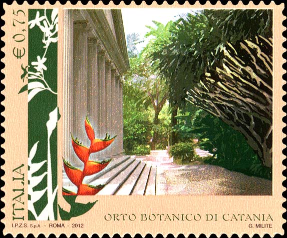 Francobollo Orto Botanico di Catania -  2012
