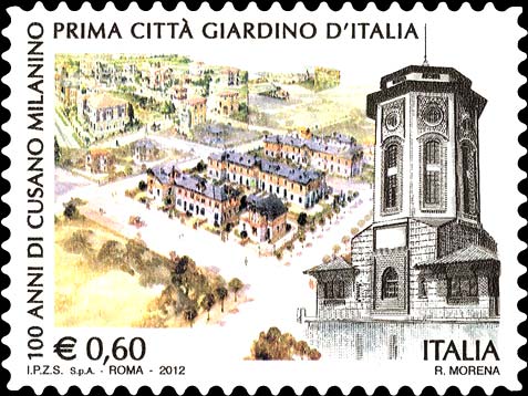 Francobollo Veduta di Cusano Milanino e Torre dell'Acquedotto -  2012