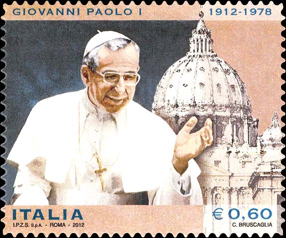 Francobollo Ritratto di Giovanni Paolo I e Cupola di San Pietro -  2012