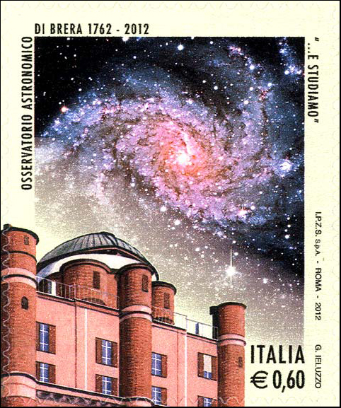 Francobollo Osservatorio Astronomico di Brera -  2012