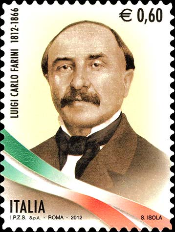 Francobollo Ritratto di Luigi Carlo Farini e Tricolore -  2012