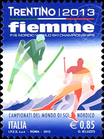 Francobollo Sciatori Stilizzati -  2013