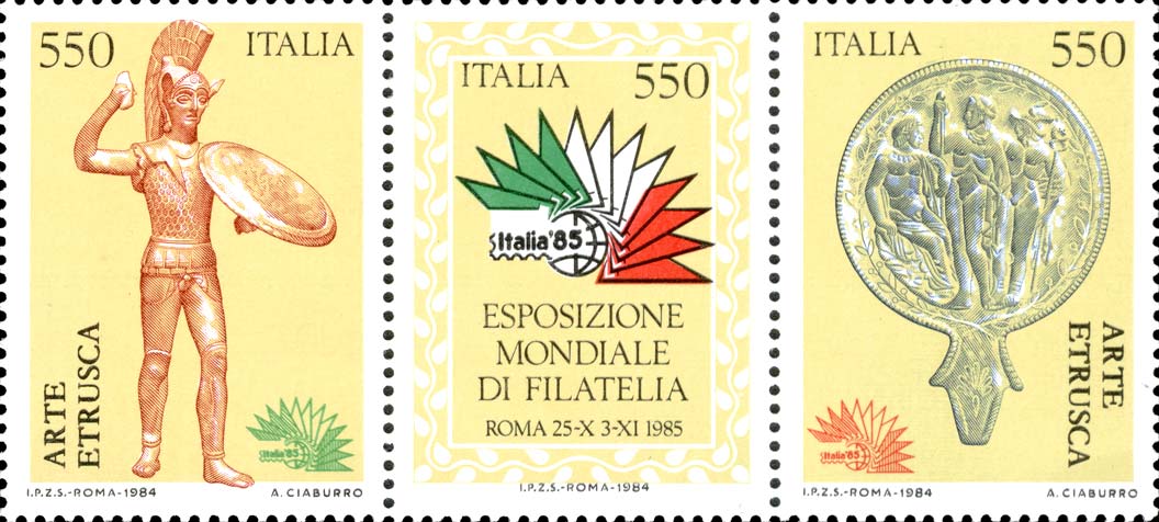 Francobollo Oggetti d'Arte Etrusca -  1984