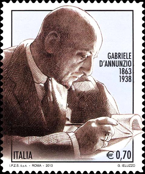 Francobollo Ritratto di Gabriele d'Annunzio -  2013