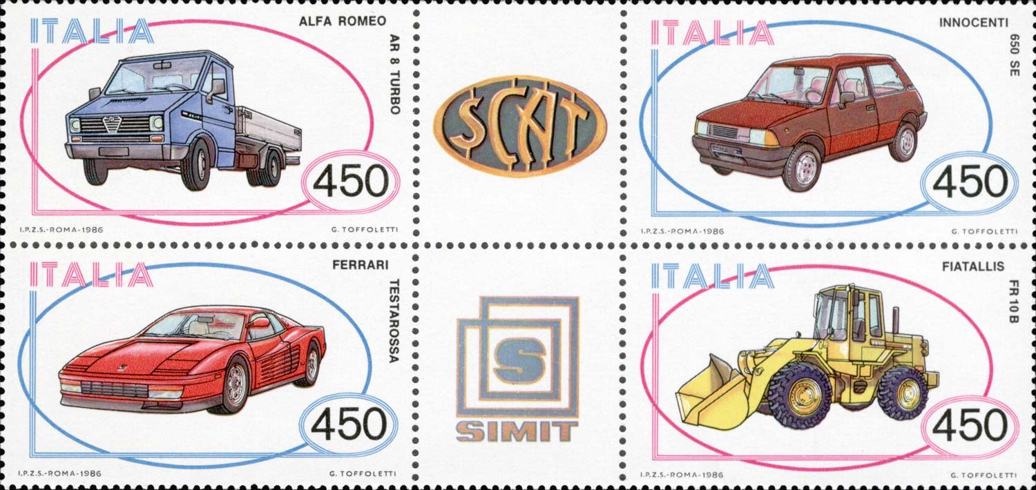 Francobollo Automobili -  1986