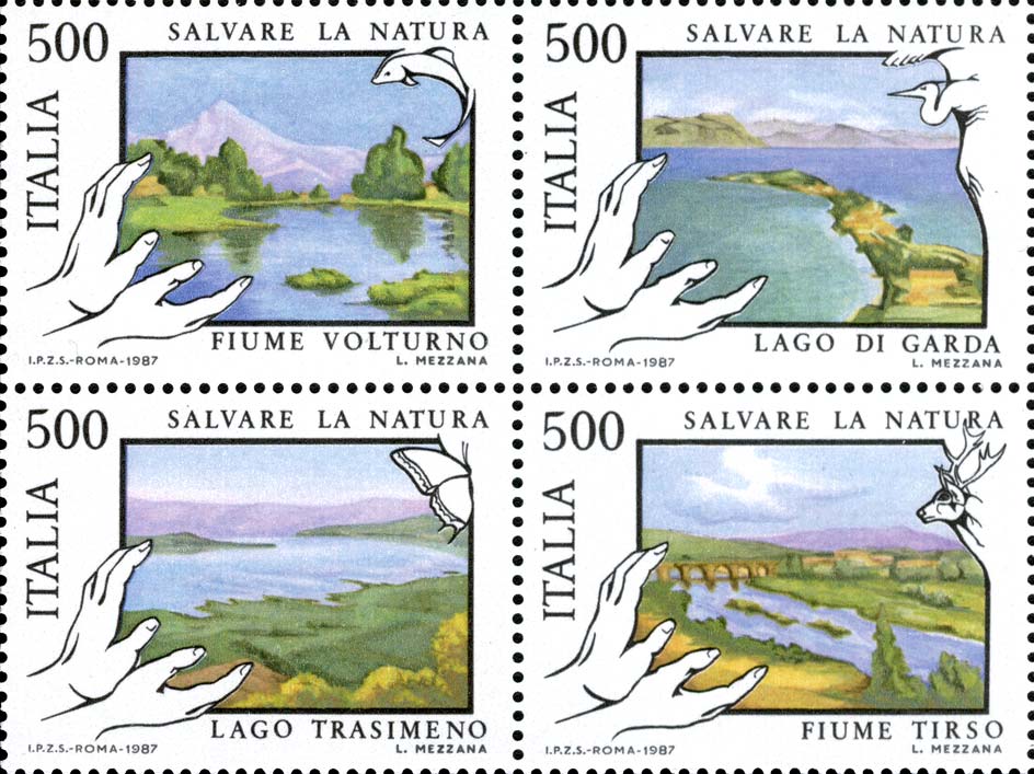 Francobollo Laghi e Fiumi -  1987