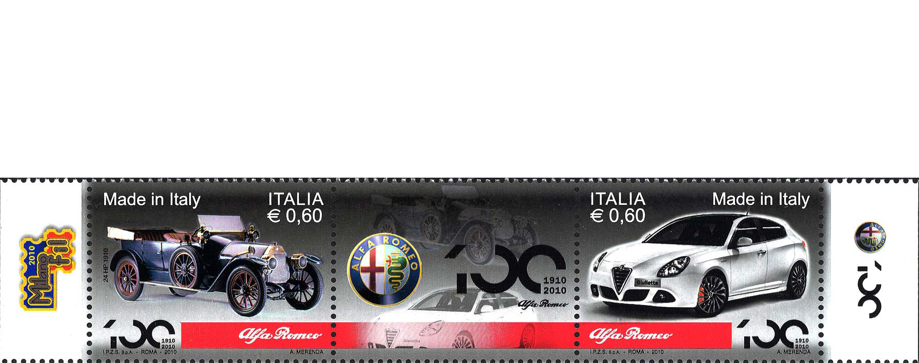 Francobollo Vetture dell'Alfa Romeo -  2010