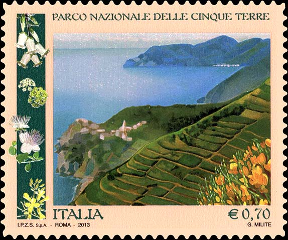 Francobollo Parco Nazionale delle Cinque Terre -  2013