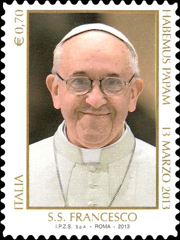 Francobollo Ritratto di Papa Francesco -  2013
