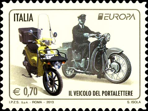 Francobollo Motocicli Usati per il Servizio Postale -  2013