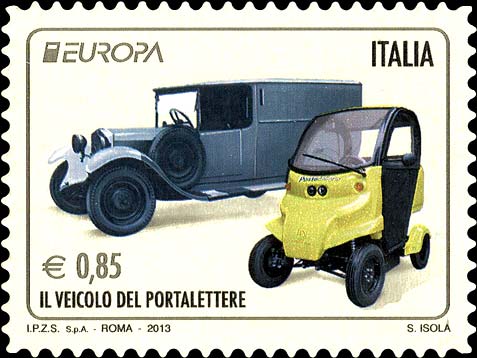 Francobollo Veicoli Usati per il Servizio Postale -  2013