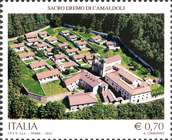 Francobollo Veduta Aerea dell'Eremo di Camaldoli -  2013