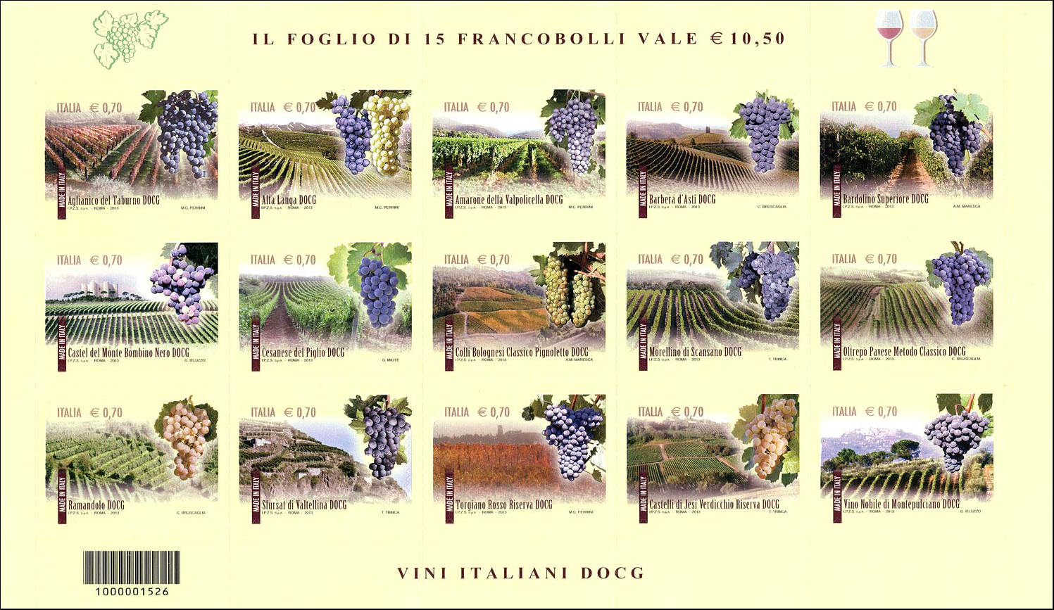 Francobollo Vini Italiani DOCG -  2013