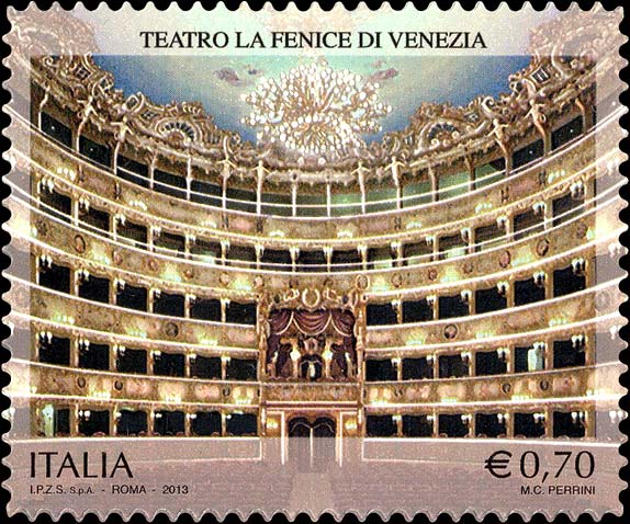 Francobollo Palchi del Teatro La Fenice -  2013