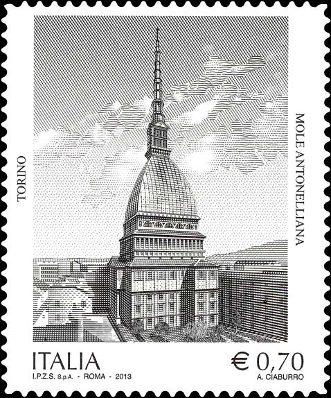 Francobollo Mole Antonelliana, Torino -  2013