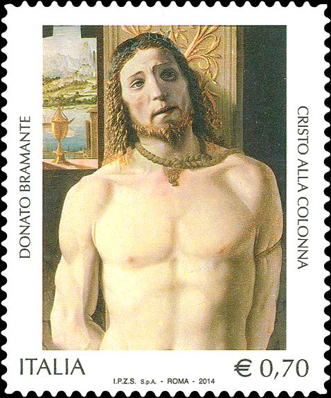 Francobollo Cristo alla Colonna, Dipinto di Bramante -  2014
