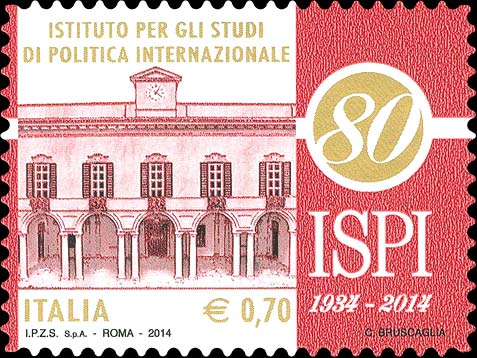 Francobollo Palazzo Clerici, a Milano; Logo dell'I.S.P.I. -  2014