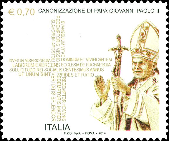 Francobollo Giovanni Paolo II -  2014