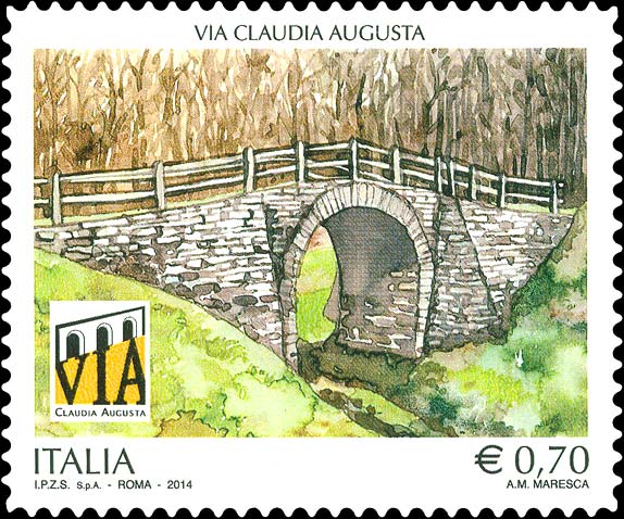 Francobollo Via Claudia Augusta -  2014