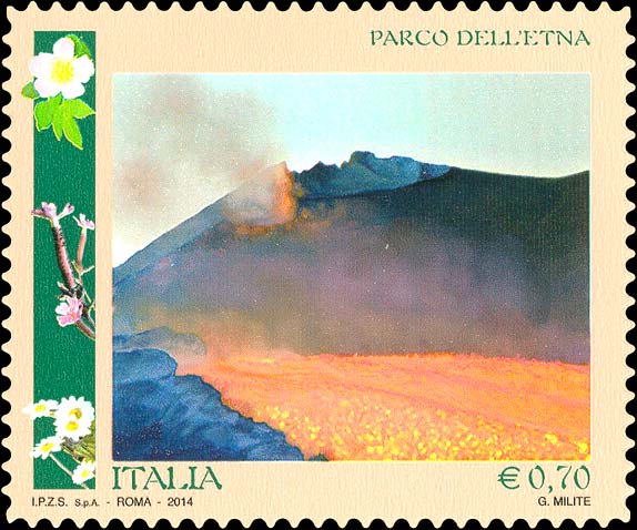 Francobollo Parco dell'Etna -  2014