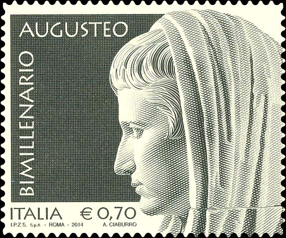 Francobollo Statua Togata di Augusto Capite Velato -  2014