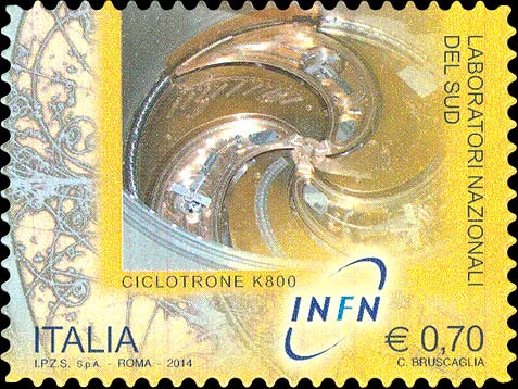 Francobollo Laboratori Nazionali del Sud, Ciclotrone K800 -  2014
