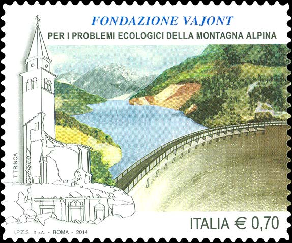 Francobollo Diga del Vajont -  2014