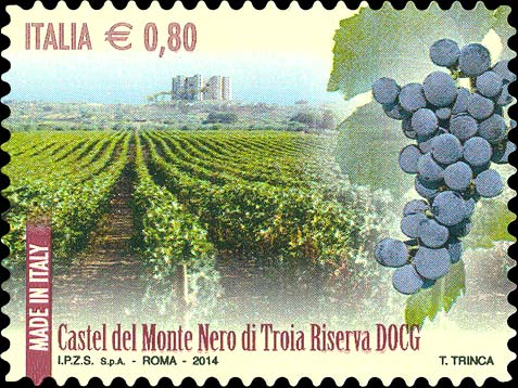 Francobollo Castel del Monte Nero di Troia Riserva -  2014