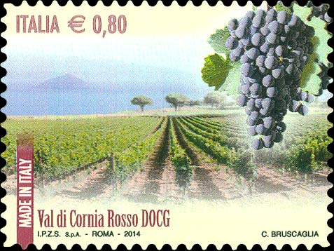 Francobollo Val Di Cornia Rosso -  2014