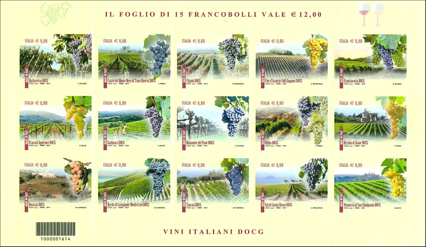 Francobollo Vini Italiani DOCG -  2014