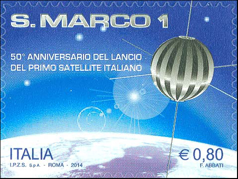 Francobollo Satellite San Marco 1 -  2014