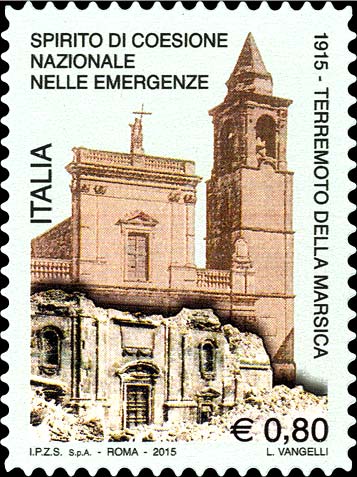 Francobollo Chiesa di San Bartolomeo di Avezzano -  2015