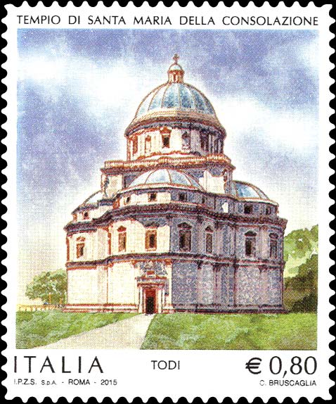 Francobollo Tempio di Santa Maria della Consolazione, Todi -  2015