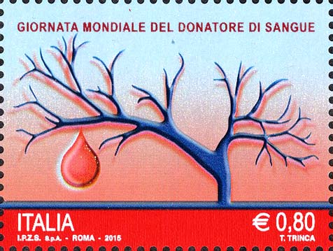 Francobollo Albero dai cui Rami Nasce una Goccia di Sangue -  2015