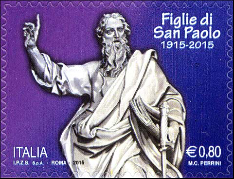 Francobollo Statua di San Paolo, Opera di P. E. Monnot -  2015