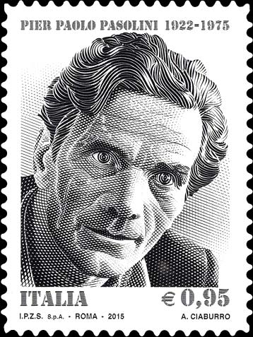 Francobollo Ritratto di Pier Paolo Pasolini -  2015