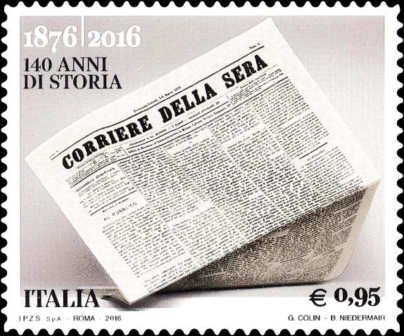 Francobollo Corriere della Sera -  2016