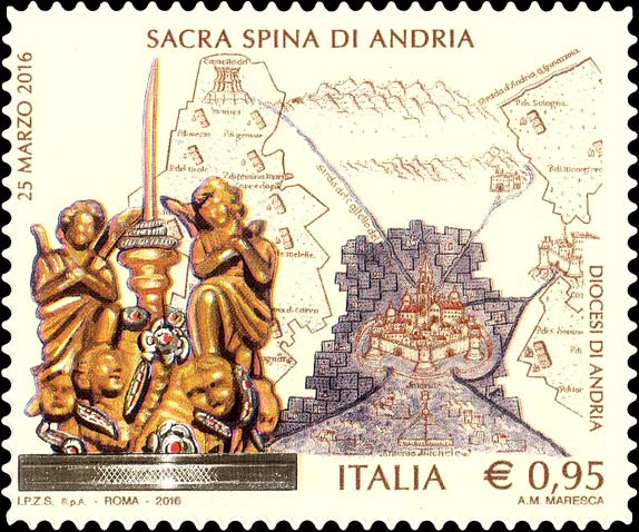 Francobollo Reliquia della Sacra Spina, Andria -  2016