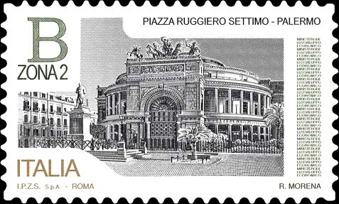 Francobollo Piazza Ruggiero Settimo, Palermo -  2016