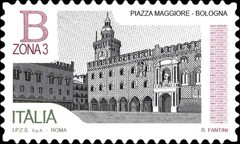 Francobollo Piazza Maggiore, Bologna -  2016