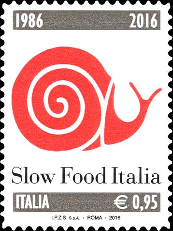 Francobollo Logo dell'Associazione Slow food Italia -  2016